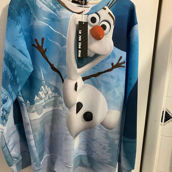 People focus brand disneys frozen all over print olaf character sweater shirt XL - Picture 4 of 14
